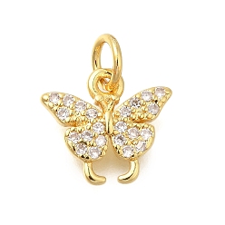 Настоящее золото 18K Латунь с микропокрытием, без свинца и без кадмия, долговечный, бабочка, реальный 18 k позолоченный, 10.5x11.5x1.5 мм, отверстие : 3.5 мм