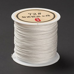 White 50 Yards Nylon Chinese Knot Cord, Nylon Jewelry Cord for Jewelry Making, White, 0.8mm