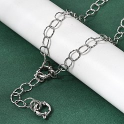 Нержавеющая Сталь Цвет 6.5мм 201 Цепочки из нержавеющей стали с текстурированными овальными звеньями, унисекс, не тускнеет, цвет нержавеющей стали, 21.85 дюйм (55.5 см)