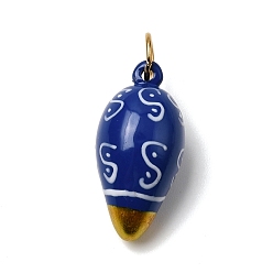 Cone Печать 304 подвески из нержавеющей стали, золотые, конус, 21x10x10 мм, Перейти кольцо: 6x1 мм, внутренний диаметр: 4 мм