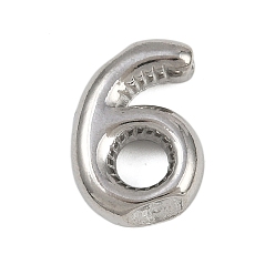 Number 304 подвески из нержавеющей стали, фигурные подвески, цвет нержавеющей стали, число 6, 20x14x5.5 мм, отверстие : 3x2 мм
