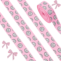 Pink Полиэфирная лента, волейбольный мяч, для подарочной упаковки, розовые, 7/8 дюйм (22 мм), около 10.00 ярдов (9.14 м) / рулон