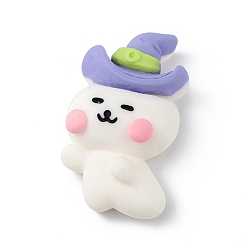 Кролик Кабошоны из непрозрачной смолы на тему Хэллоуина, для изготовления ювелирных изделий, Картина кролика, 29x17x9.5 мм