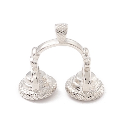 Платина Латунные подвески, с прыжковых колец, без кадмия и без свинца, долговечный, наушник, платина, 24x25x11.5 мм, отверстие : 4x3 мм