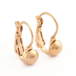 Золотой 304 из нержавеющей стали Leverback серьги, полукруглый, золотые, 15.5x11 мм, полукруглый: 6 мм, штифты : 0.7 мм, 12 пар / доски