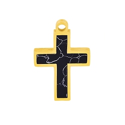 Золотой 304 подвески из нержавеющей стали, крест очарование, золотые, 17x11x1.8 мм, отверстие : 1.5 мм