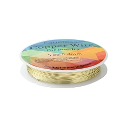 Light Gold Медная проволока, долговечный, золотой свет, 26 датчик, 0.4 мм, около 39.37 футов (12 м) / рулон