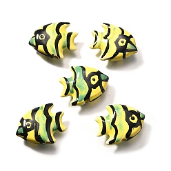 Шампанско-Желтый Фарфоровые бусины ручной работы, морская рыба, шампанское желтый, 17~17.5x21x6.5 мм, отверстие : 2~2.5 мм