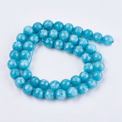 Mixed Color Natural Jade Bead Strands, Dyed, Faceted, Round, Mixed Color, 8mm, Hole: 1mm, 48pcs/strand, 14.5~14.9 inch