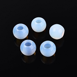 Опал Opalite европейские шарики, гладкий круглый, бусины с большим отверстием, 10x8.5 мм, отверстие : 4 мм