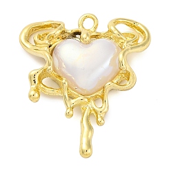 Золотой Стойки подвески обшивки сплава, cmолой, без кадмия, без никеля и без свинца, сердце, золотые, 25.5x21.5x6 мм, отверстие : 1.6 мм