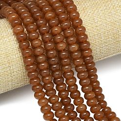 Седло Коричневый Натуральный Malaysia нефритовые бусы пряди, окрашенная и подогревом, рондель, седло коричневый, 8~8.5x4.5~5.5 мм, отверстие : 0.9~1 мм, около 74~76 шт / нитка, 15.08''~15.35'' (38.3~39 см)