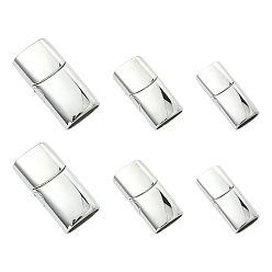 Нержавеющая Сталь Цвет 6 шт. 3 варианты исполнения 304 магнитные застежки из нержавеющей стали с приклеиваемыми концами, прямоугольные, цвет нержавеющей стали, 23~29x10~14x6~8.5 мм, отверстие : 4~6x8~12 мм, 2 шт / стиль