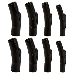 Черный 8 шт. 4 стили байонетные застежки из нержавеющей стали, с кнопками, изогнутая трубка, чёрные, 29.5~60.5x5~7.5x7~9 мм, отверстие : 2.5~6 мм, 2 шт / стиль