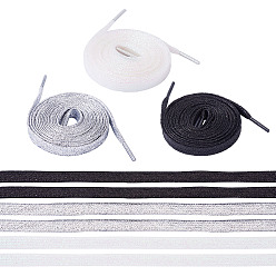 (52) Непрозрачная лаванда 3 пары 3 цвета полиэстеровый шнур шнурок, разноцветные, 1169x11x0.5 мм