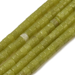 Лимонный Нефрит Натуральные нефритовые бусины, цвет лимона , Heishi бусы, диск, 4x2~2.5 мм, отверстие : 0.7 мм, около 160 шт / нитка, 15.24'' (38.7 см)