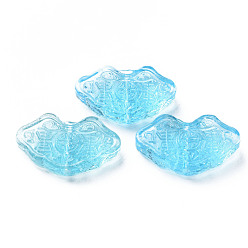 Светло-Голубой Прозрачные бусины лэмпворк ручной работы, Замок долговечности, Небесно-голубой, 18.7x30.5x6.5~8 мм, отверстие : 1~1.8 мм