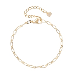 Настоящее золото 18K Браслеты из латунных цепей Фигаро для женщин, с 304 фурнитурой из нержавеющей стали, реальный 18 k позолоченный, 7-1/4 дюйм (18.4 см)