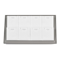 Белый 8-лотки из искусственной кожи для подвесок и ожерелий, с мдф, ractangle, белые, 15x26.5x4.2 см