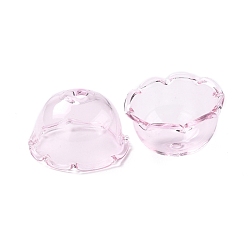 Lavender Blush Glass Bead Cone for Wind Chimes Making, Multi-Petal, Flower, Lavender Blush, 21x13mm, Hole: 2mm