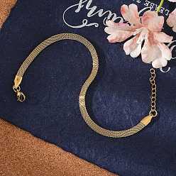 Золотой Ионное покрытие (ip) 304 сетевые цепи из нержавеющей стали/сетчатые браслеты браслеты, с карабин-лобстерами , золотые, 7-5/8 дюйм (19.3 см) ~ 7-5/8 дюйм (19.5 см)