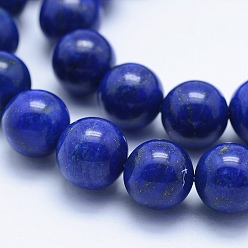 Lapis Lazuli Natural Lapis Lazuli Beads Strands, Grade AA, Round, 10mm, Hole: 1mm, about 39pcs/strand, 15.7 inch(40cm)
