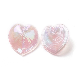 Pink UV Plating Rainbow Iridescent Acrylic Pendants, Glitter, Heart Charm, Pink, 30.5x30x11mm, Hole: 1.8mm