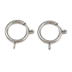 Нержавеющая Сталь Цвет 304 пружинные кольца из нержавеющей стали, цвет нержавеющей стали, 23x18x2.5 мм, отверстие : 3 мм