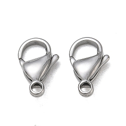 Stainless Steel Color 304 Stainless Steel Lobster Claw Clasps, Stainless Steel Color, 15x9x4mm, Hole: 1.9mm, about 43pcs/bag