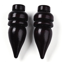 Кокосово-Коричневый Из натурального дерева большие кулоны, окрашенные, половине просверлил, кокосового коричневый, 51x19~19.5 мм, отверстие : 1 мм