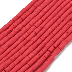 Красный Окрашенные синтетические бирюзовые бусы нити, колонка, красные, 2~2.5x2~3 мм, отверстие : 0.7 мм, около 140~143 шт / нитка, 12.40''~12.60'' (31.5~32 см)