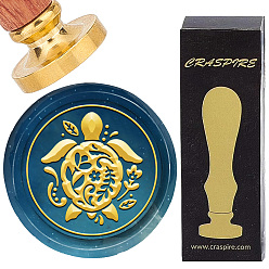 Turtle Латунные восковые печати с деревянной ручкой, для diy scrapbooking, черепаха, 25 мм