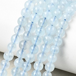 Класс AB Природные Аквамарин бисер нитей, круглые, класса AB, 4.5 мм, отверстие : 0.6 мм, около 89~105 шт / нитка, 15.20~15.35'' (38.6~39 см)