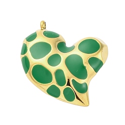Морско-зеленый 304 подвески из нержавеющей стали, с эмалью, шарма сердца, золотые, цвета морской волны, 25x24x4 мм, отверстие : 2 мм