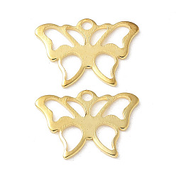 Золотой 201 подвески из нержавеющей стали, бабочки прелести, золотые, 9x13x0.5 мм, отверстие : 1.2 мм