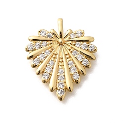 Настоящее золото 18K Стойка металлическая латунная микропрофилированная кубическая циркония подвески, без кадмия и без свинца, долговечный, сердце прелести, реальный 18 k позолоченный, 22x19.5x2 мм, отверстие : 3.5 мм