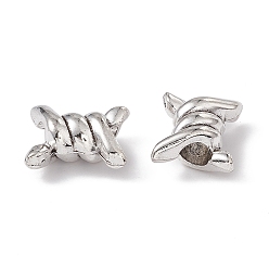 Античное Серебро Европейские сплавочные бусины тибетского стиля , бусины с большим отверстием, узел, античное серебро, 13.5x16.5x8 мм, отверстие : 4.5 мм