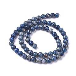 Pyrite Natural African Pyrite Beads Strands, Dyed, Round, 6mm, Hole: 0.7mm, about 67 pcs/Strand, 15.94 inch(40.5 cm)
