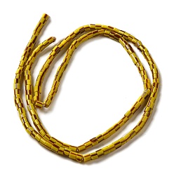 Желтый Непальские бусины лэмпворк ручной работы, колонка с узором в полоску, желтые, 3~6x2~7 мм, отверстие : 1.2~1.8 мм, около 115~125 шт / нитка, 20.87~21.65 дюйм (53~55 см)
