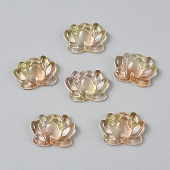 пшеница Бусины лэмпворк , два тона, лотос, цвет пшеницы, 15.5x20.5x7 мм, отверстие : 1.4 мм