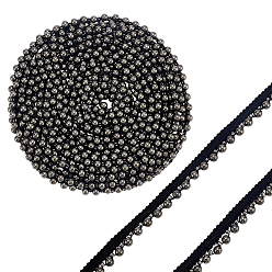 Серый 5ярдов полиэфирных лент, с бусинами из искусственного жемчуга из смолы, серые, 1/2 дюйм (12 мм), 5 ярдов / комплект