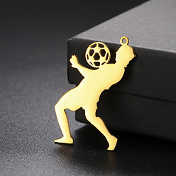 Золотой Шкентели нержавеющей стали, футбол, золотые, 37x24 мм