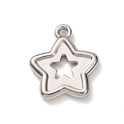 Платина Подвески из сплава , звезды прелести, платина, 15.5x13.5x2 мм, отверстие : 1.5 мм