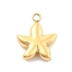Настоящее золото 14K Ионное покрытие (ip) 304 подвески из нержавеющей стали, морская звезда, реальный 14 k позолоченный, 12x10x3 мм, отверстие : 1.5 мм