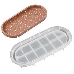 Белый Силиконовые формы для овального лотка своими руками, формы для литья смолы, для уф-смолы, изготовление изделий из эпоксидной смолы, белые, 251x116x18 мм