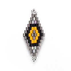 Разноцветный Японский бисер miyuki & toho ручной работы ссылки, Ткацкий станок, ромб, красочный, 31.4~33x12.7~13.4x1.6~1.7 мм, отверстие : 1~1.4 мм