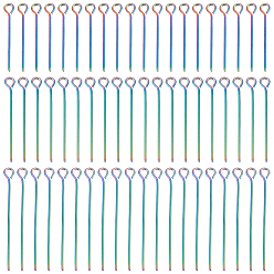 Rainbow Color 90 шт. 3 стили ионное покрытие (IP) 304 штифты из нержавеющей стали, Радуга цветов, 25~30x0.6 мм, 22 датчик, отверстие : 1.6~1.8 мм, 30 шт / стиль