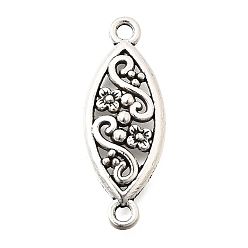 Античное Серебро Тибетские сплавные полые звенья в форме конского глаза, соединительные подвески, античное серебро, 11x30x3 мм, отверстие : 2 мм, Около 910 шт / 1000 г