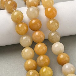 Топаз Нефрит Природный Топаз нефрита бисер нитей, круглые, 14~14.5 мм, отверстие : 1.4 мм, около 28~30 шт / нитка, 15.47~16.65'' (39.3~42.3 см)