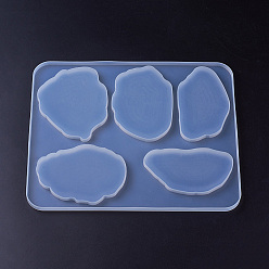 White Silicone Cup Mat Molds, Resin Casting Molds, For UV Resin, Epoxy Resin Jewelry Making, Cloud Shapes, White, 307x252x9mm